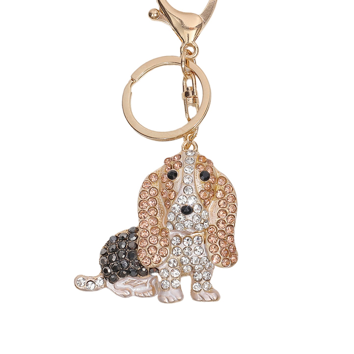 Sparkling Basset Hound Keychain