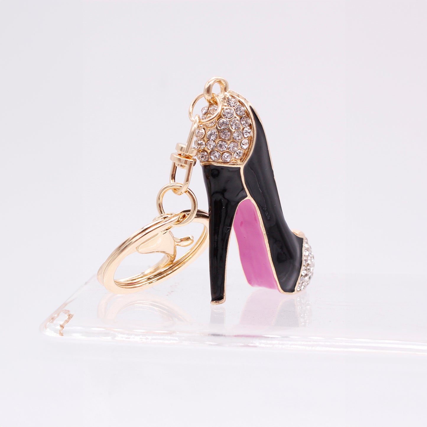 RHINESTONE TOE AND HEEL STILETTO KEYCHAIN