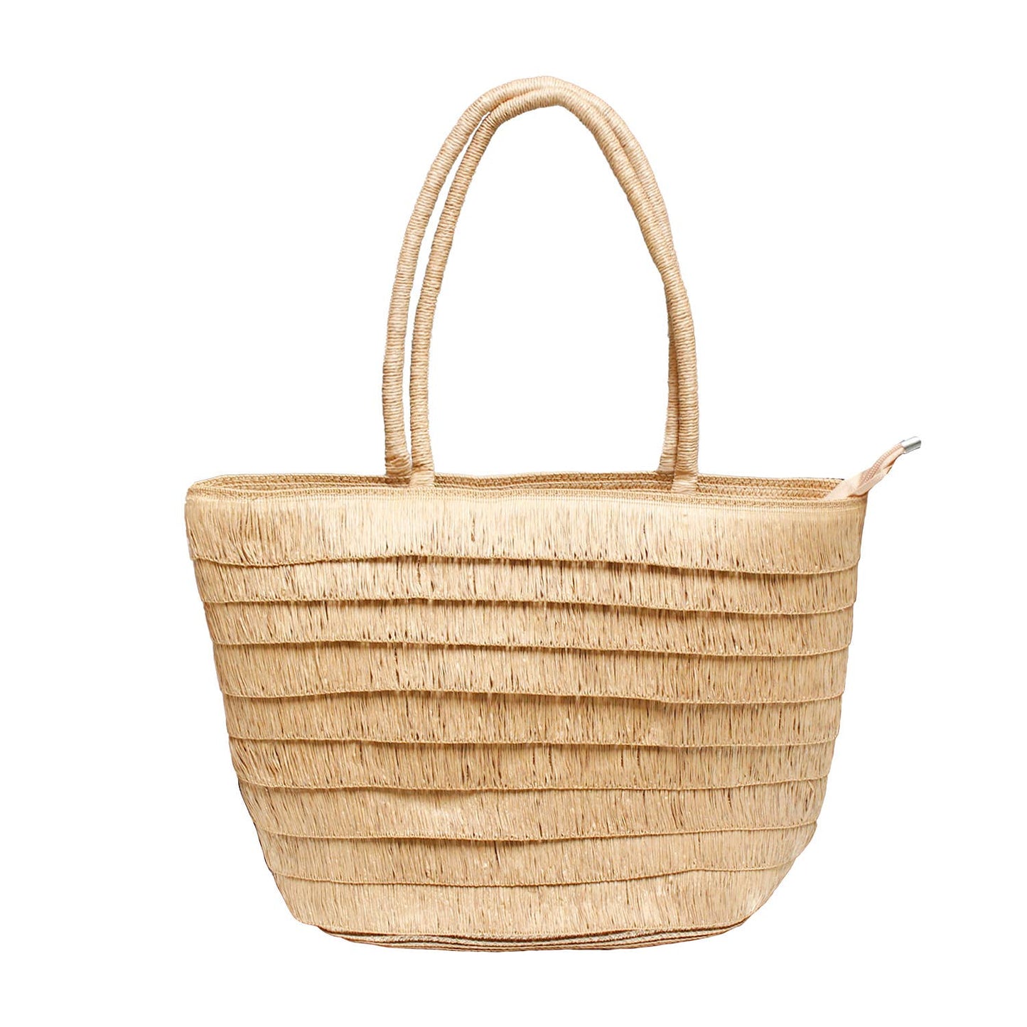 LARGE STRAW FRINGE TROPICAL VACATION TOTE BAG