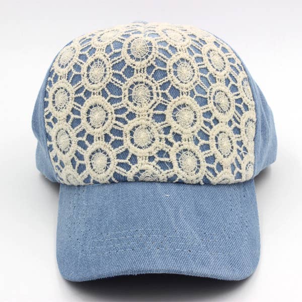 Lace Denim Cap
