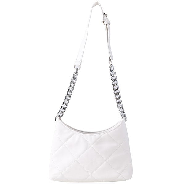 Quilted Baguette PU Leather Crossbody Purse