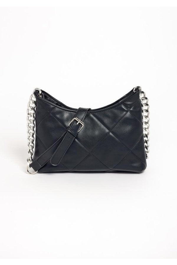 Quilted Baguette PU Leather Crossbody Purse