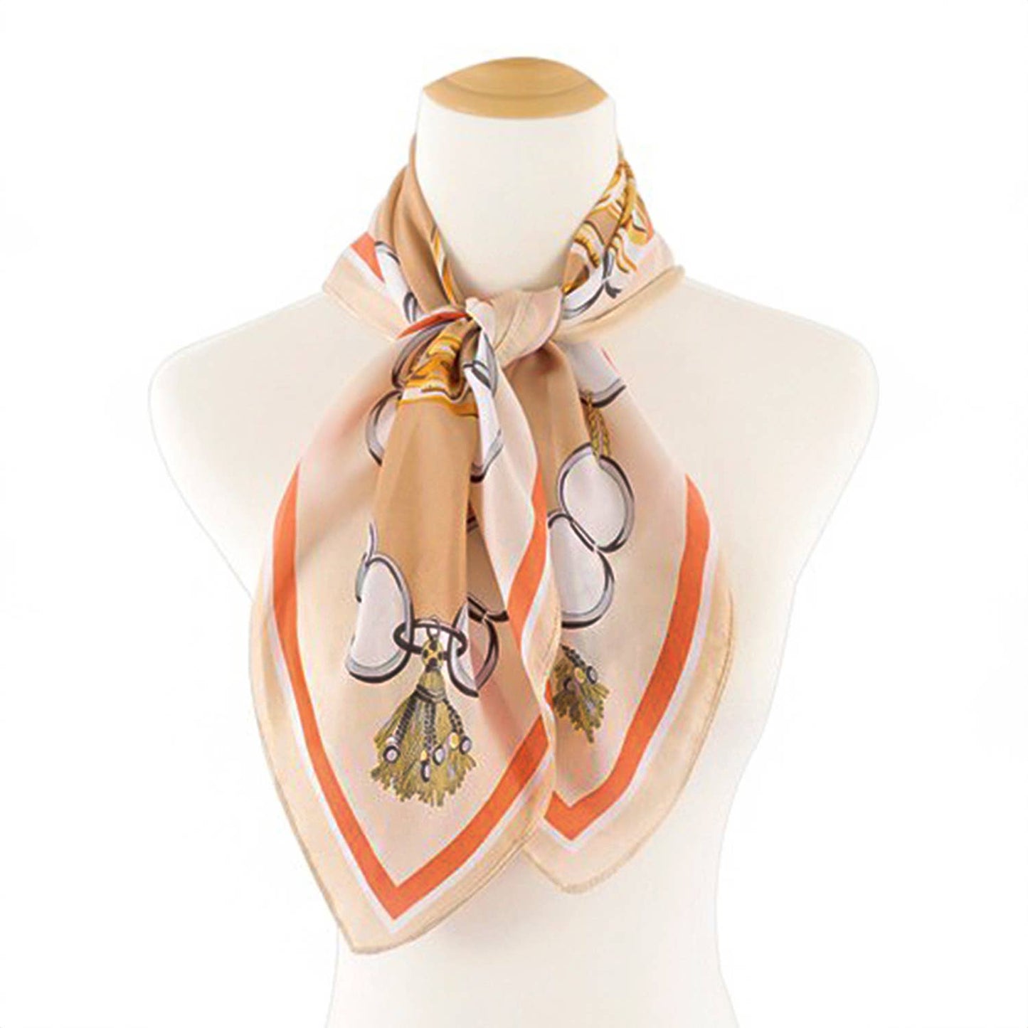 Chain Tassel Design Silk Scarf