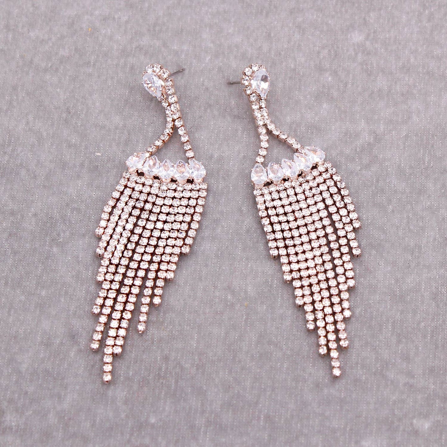 Luxury Cubic Zirconia Tassel Drop Earrings