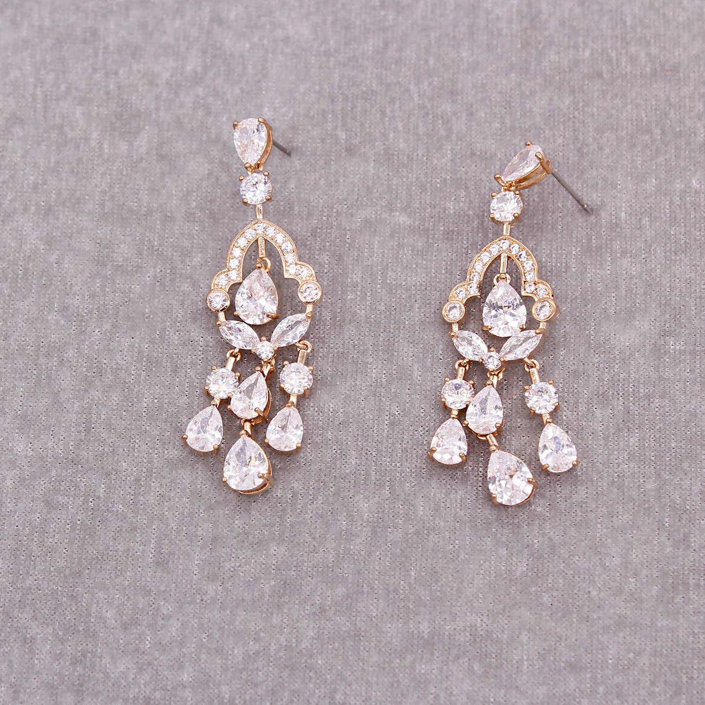 Bell Shape Cubic Zirconia Drop Earrings