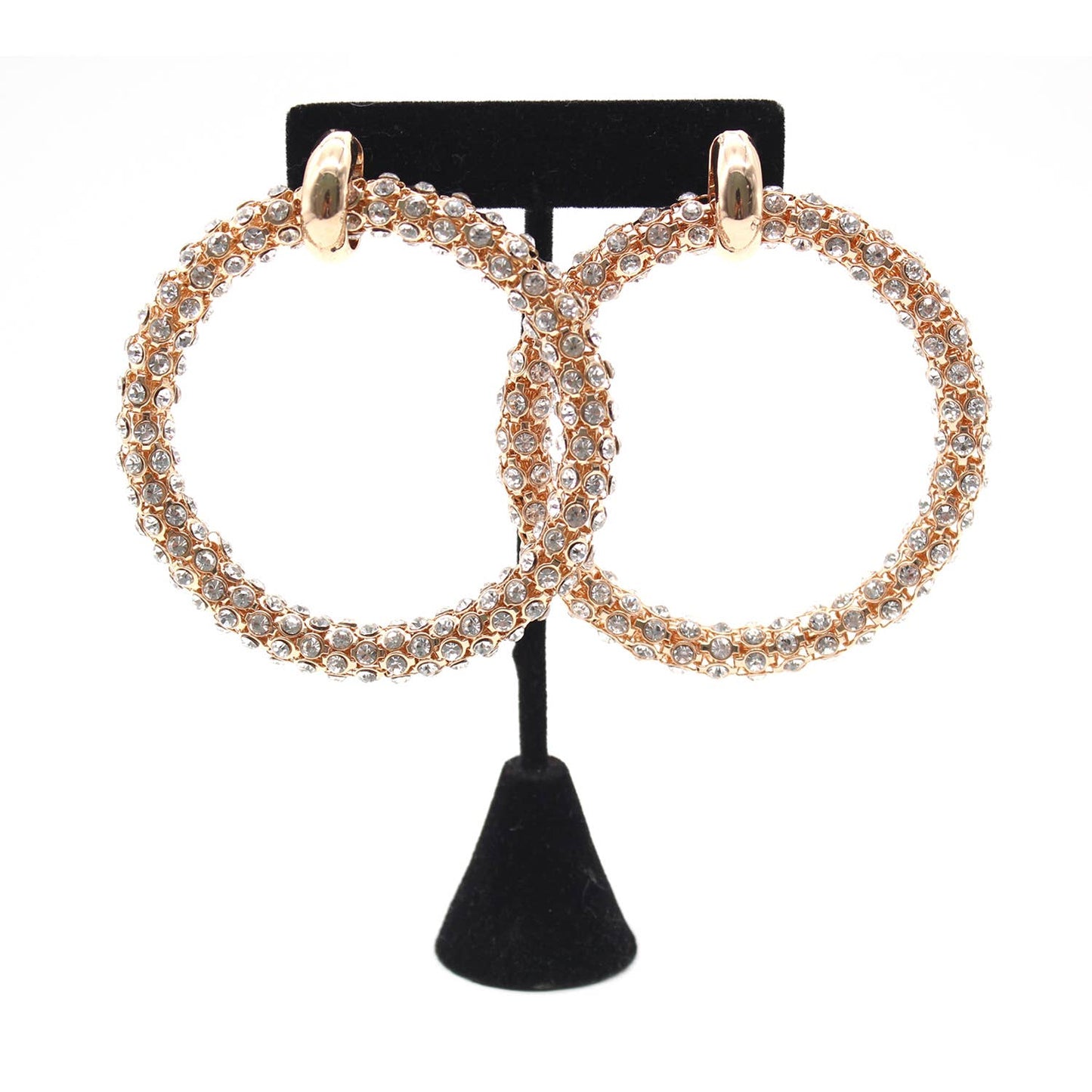 Bold Rhinestone Hoop Earrings