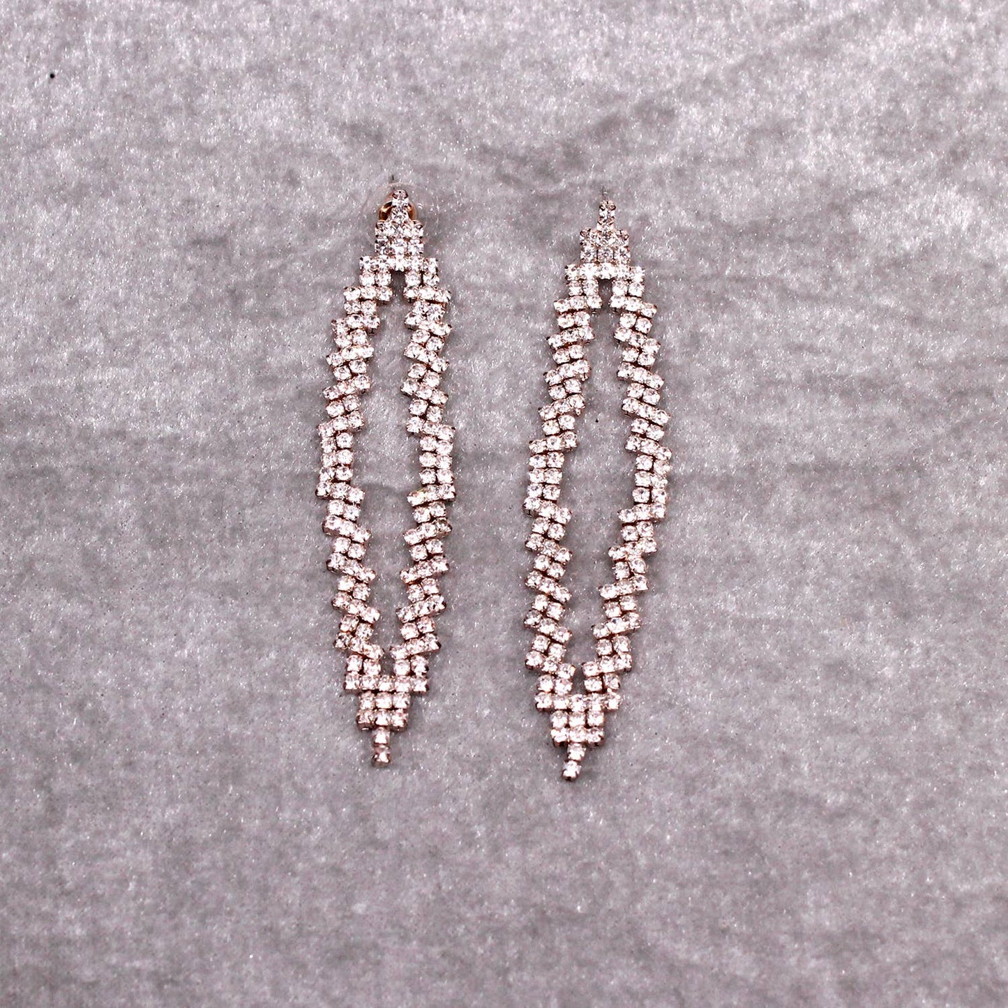 Rhinestone Lozenge Drop Earrings