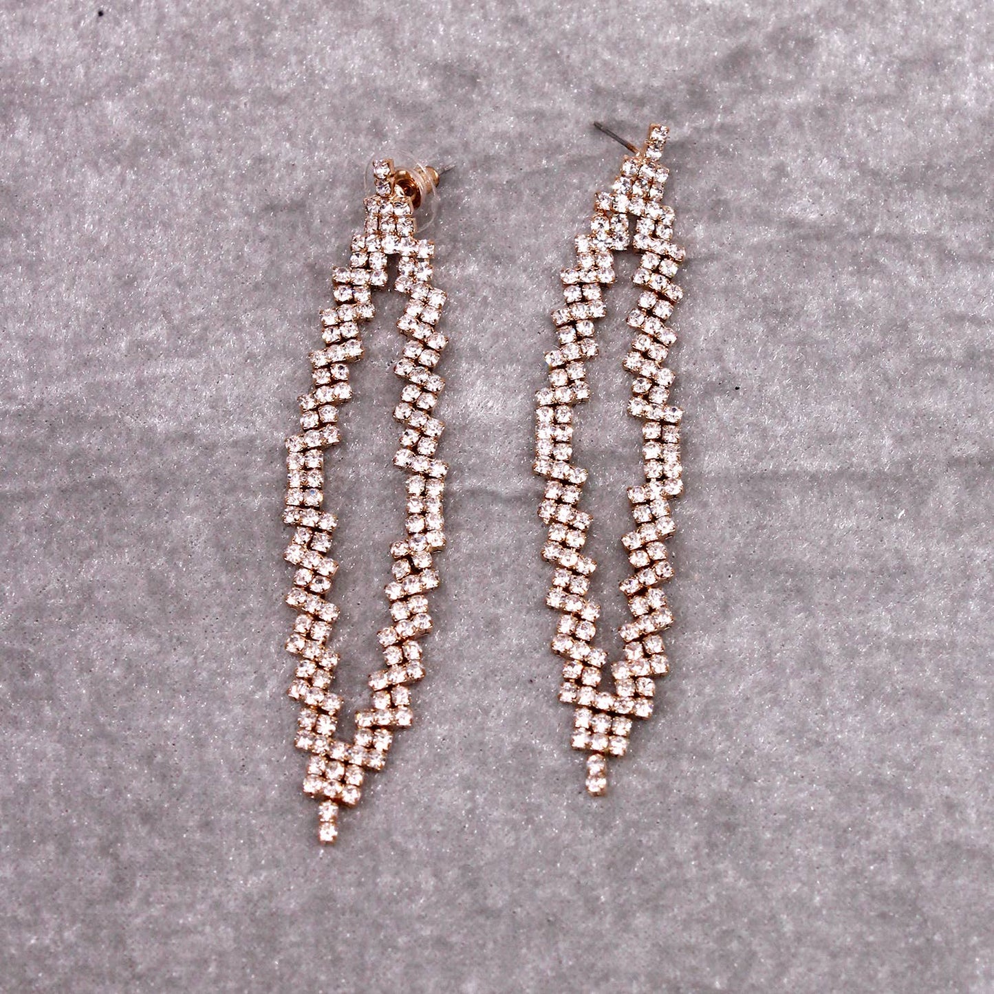 Rhinestone Lozenge Drop Earrings