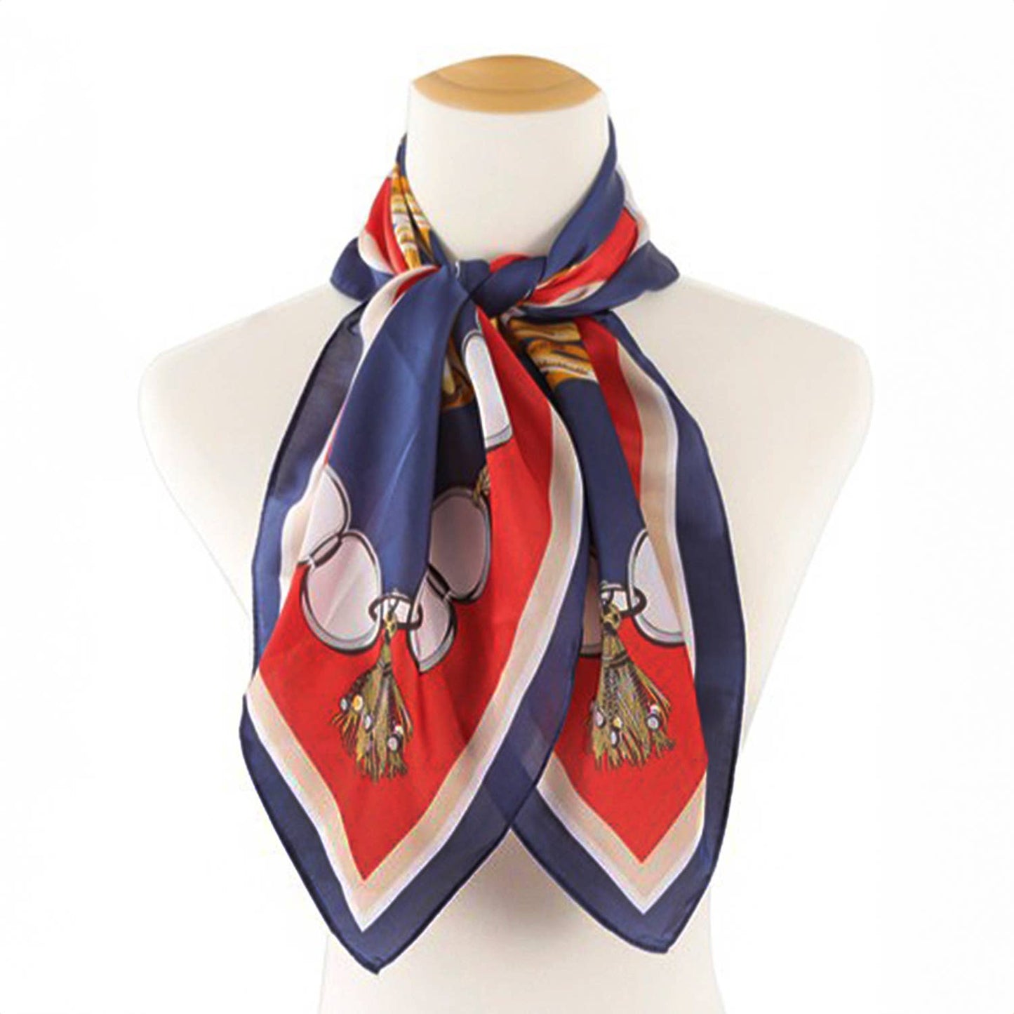 Chain Tassel Design Silk Scarf