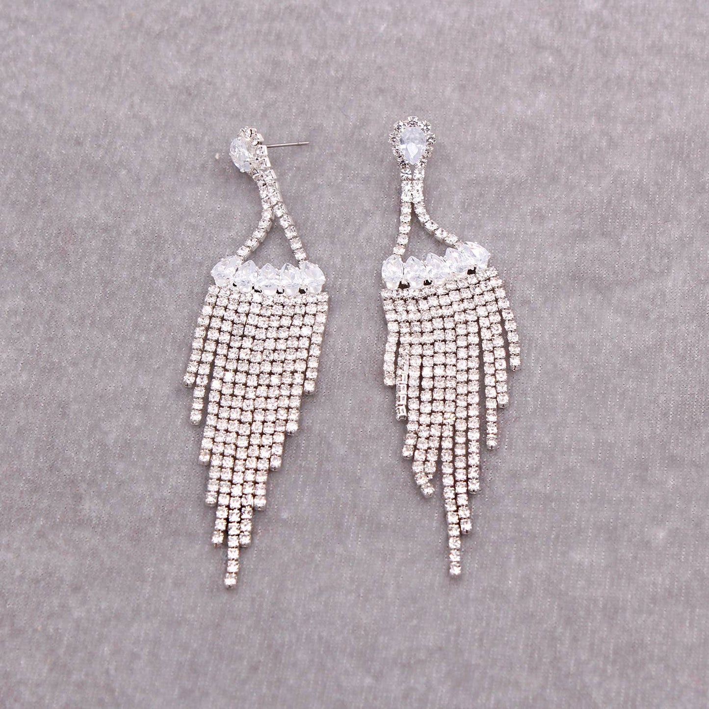 Luxury Cubic Zirconia Tassel Drop Earrings
