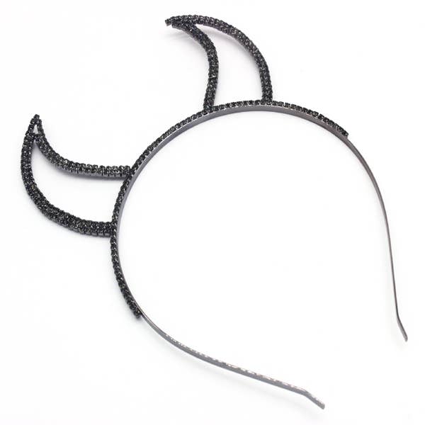 RHINESTONE DEVIL EARS HEADBAND