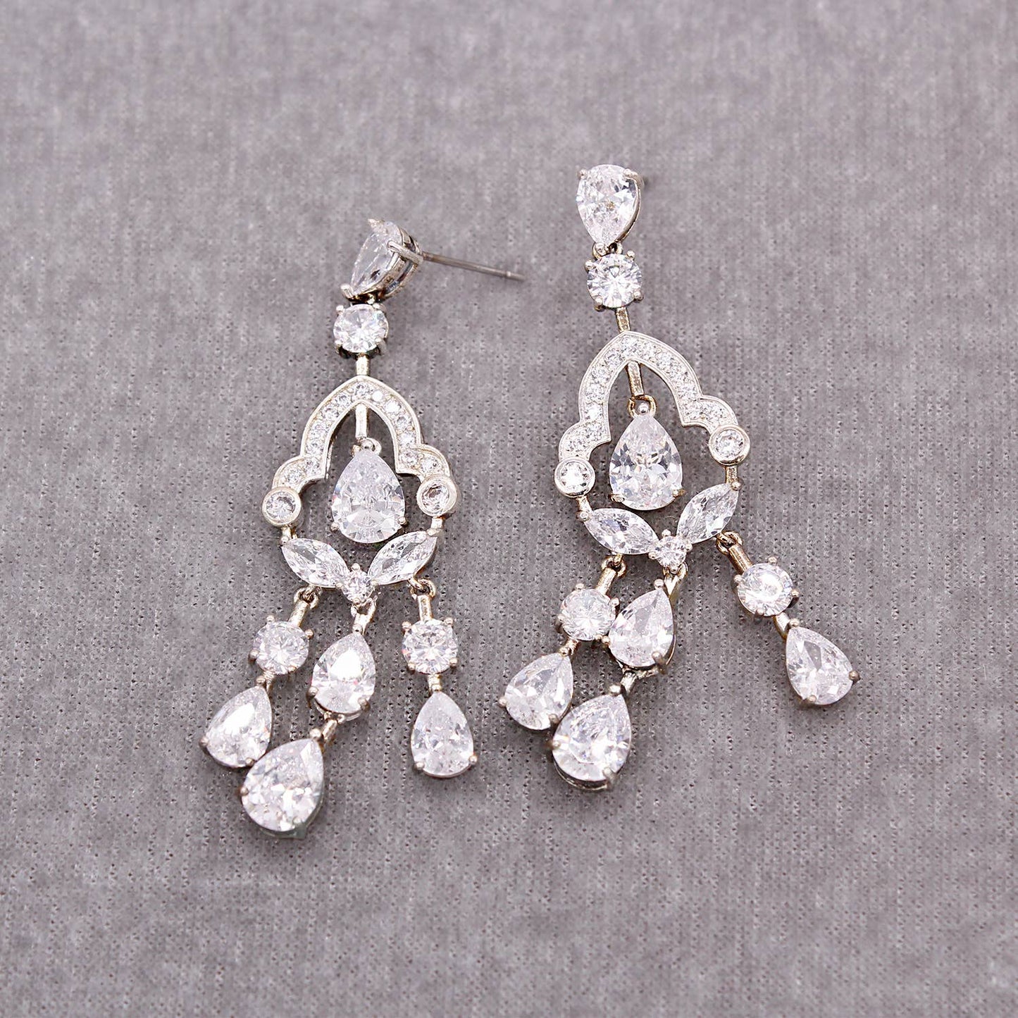 Bell Shape Cubic Zirconia Drop Earrings