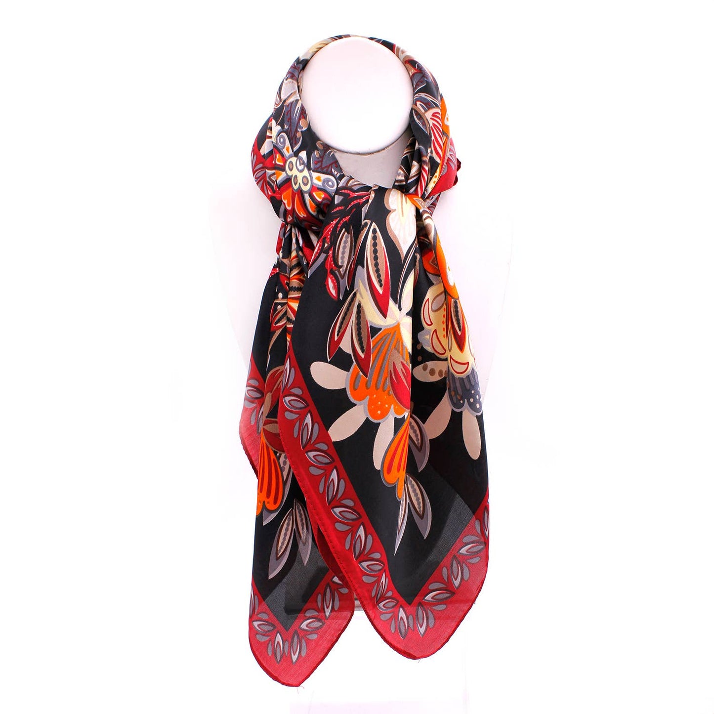 VIBRANT TROPICAL GARDEN SILK SCARF
