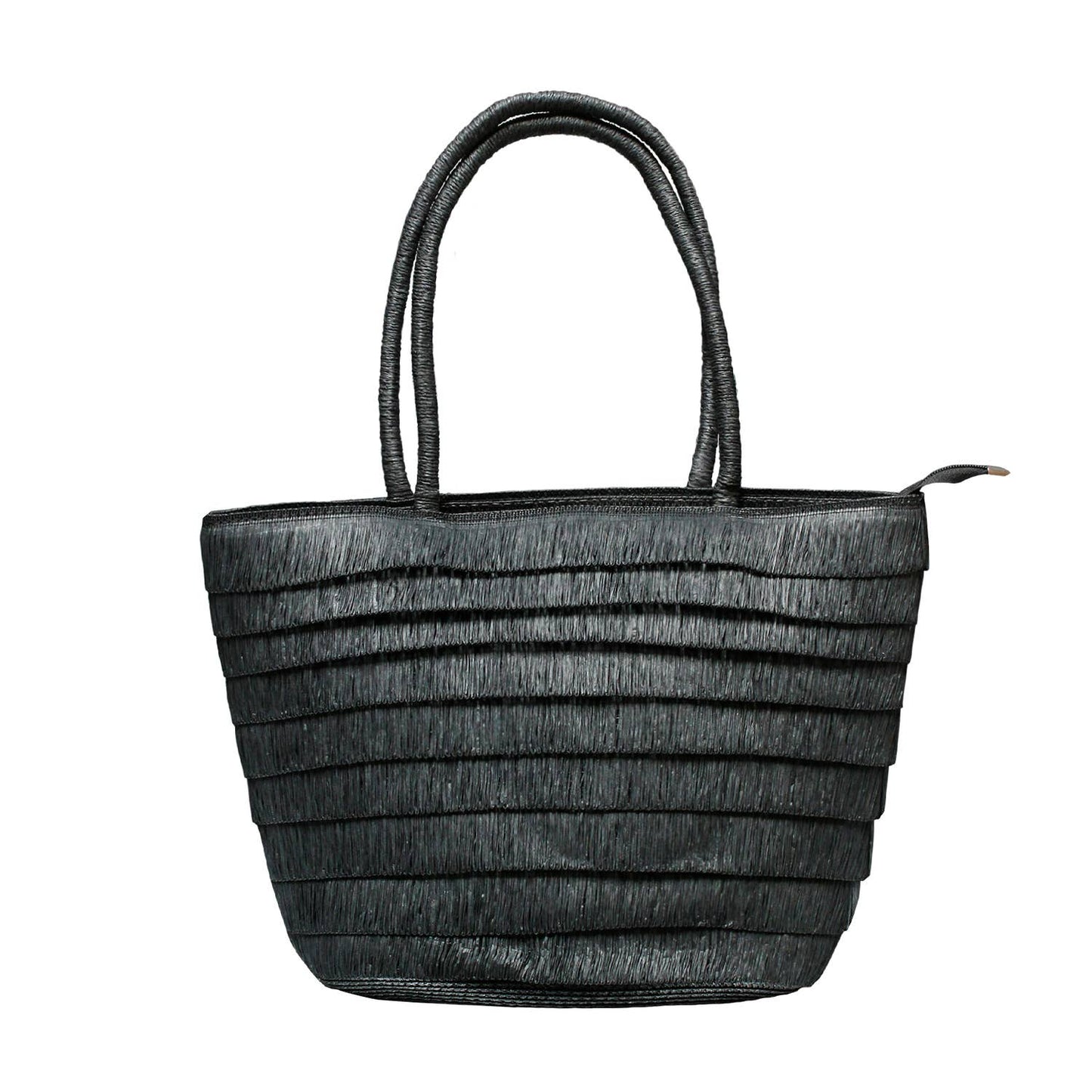 LARGE STRAW FRINGE TROPICAL VACATION TOTE BAG
