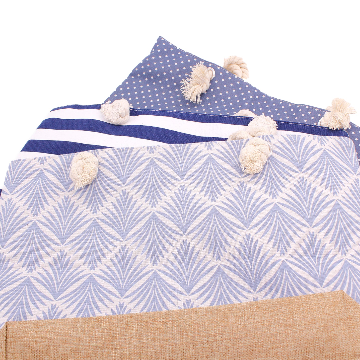 Blue Palm Pattern Beach Bag