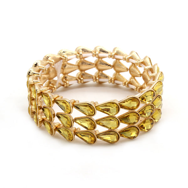 Arya Golden Swarovski Crystal Cuff Bracelet