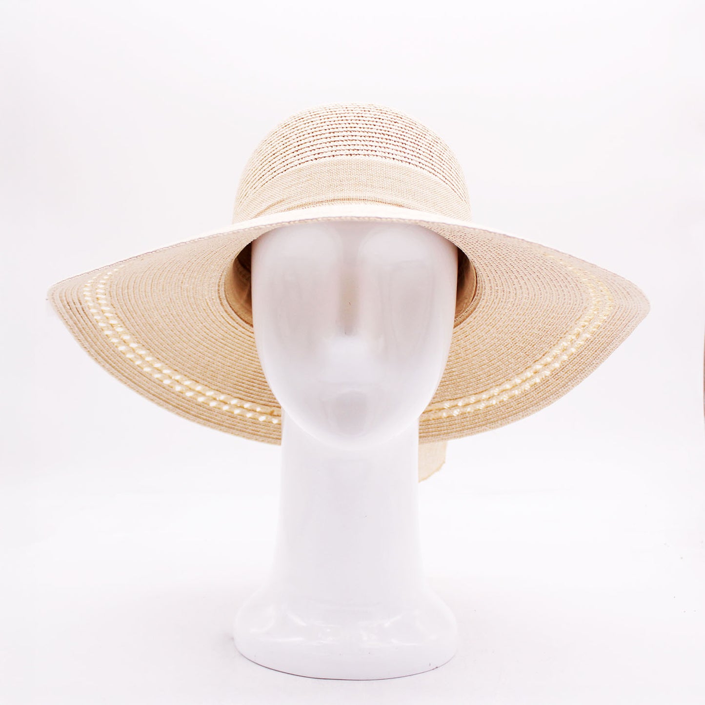 RIBBON BOW STRAW SUN HAT