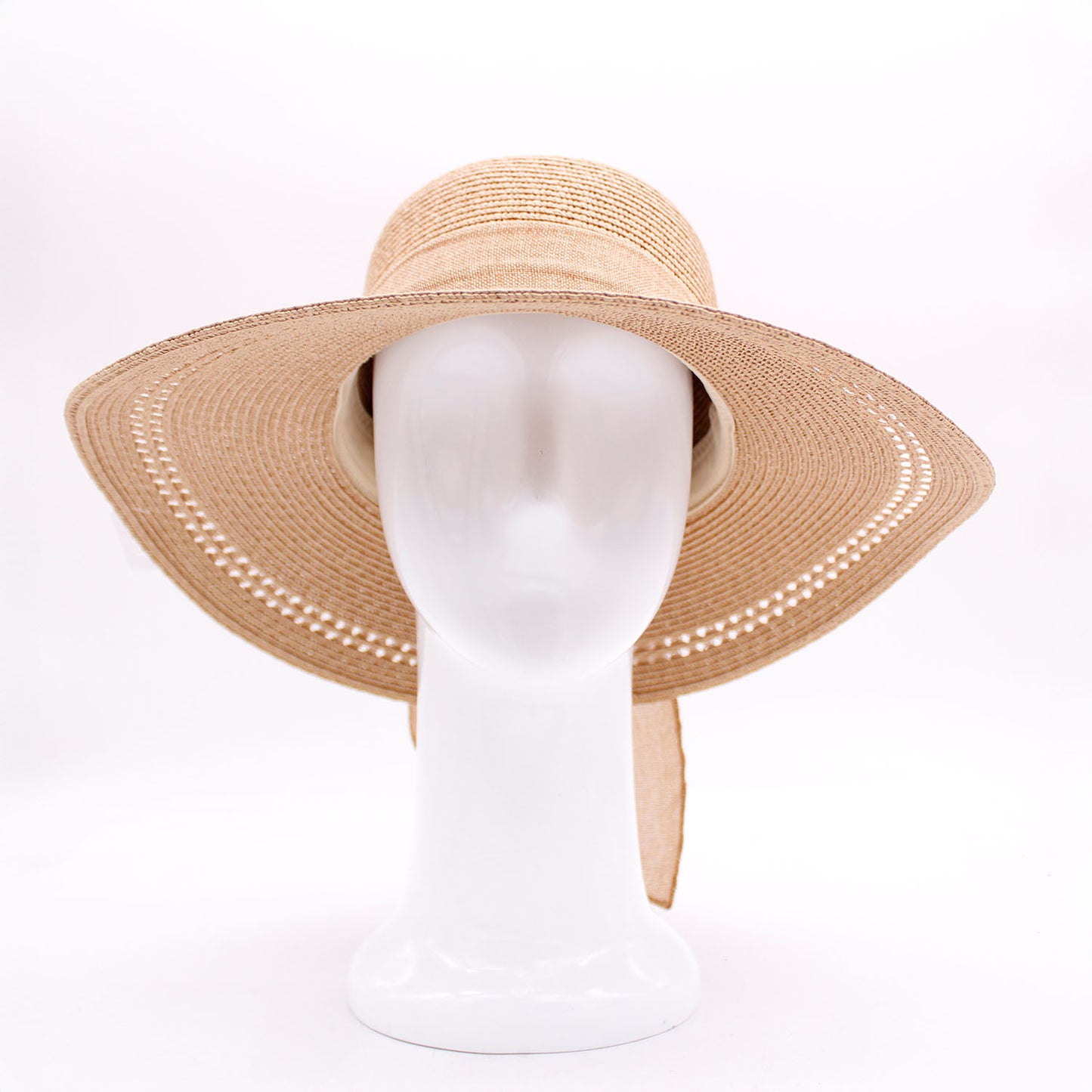 RIBBON BOW STRAW SUN HAT