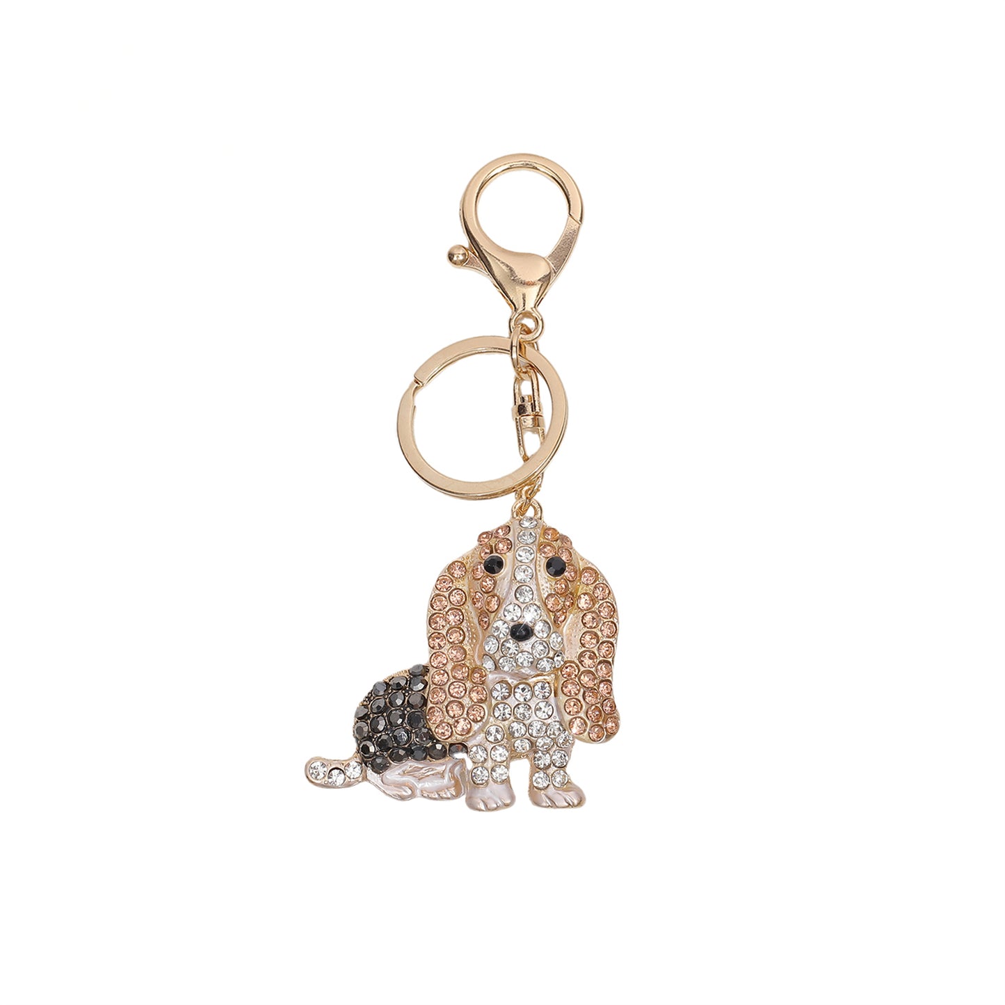 Sparkling Basset Hound Keychain