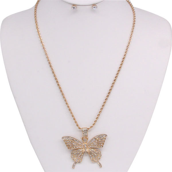 BUTTERFLY LECKLACE AND EARRRING