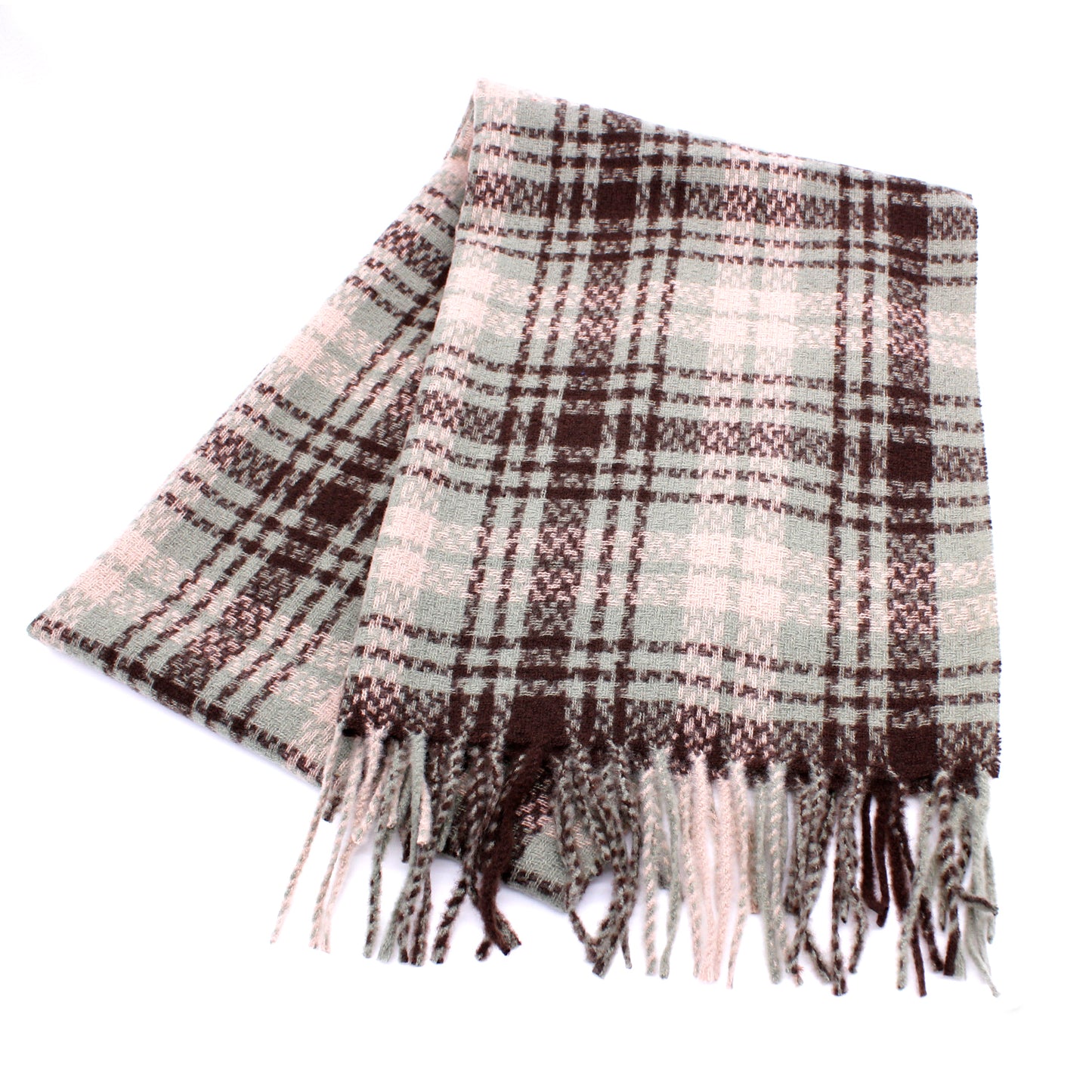 PREPPY PLAID FRINGE SCARF