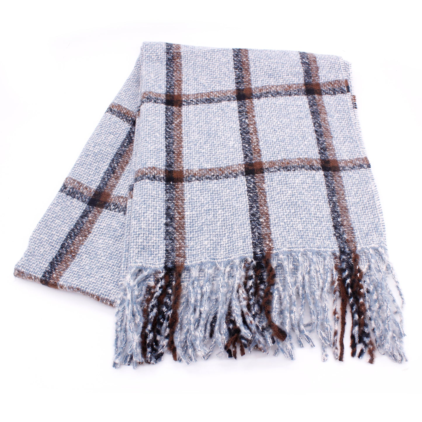 SIMPLE PLAID FRINGE SCARF