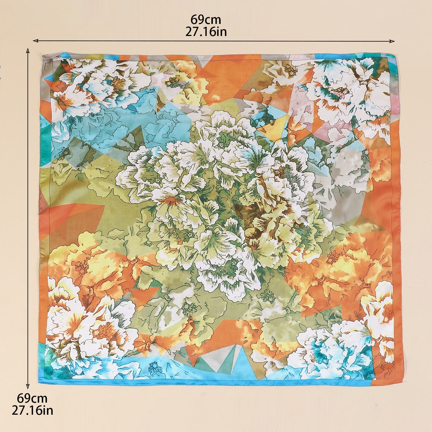 Bold Floral Patchwork Square Scarf