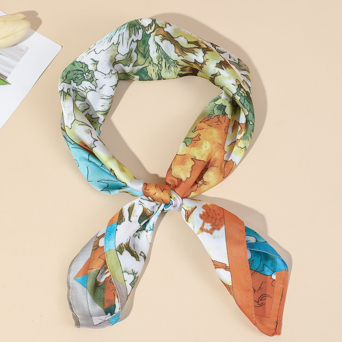 Bold Floral Patchwork Square Scarf