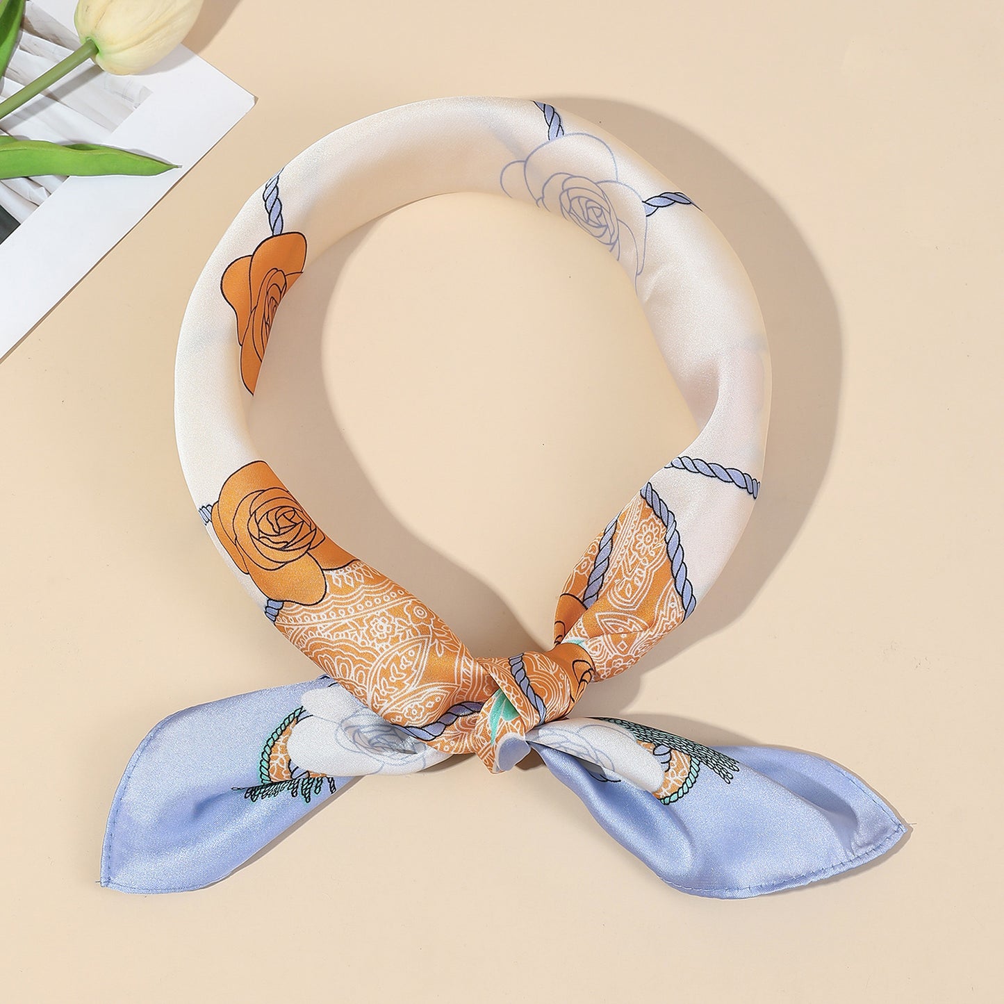 Rose Rope Pattern Square Scarf