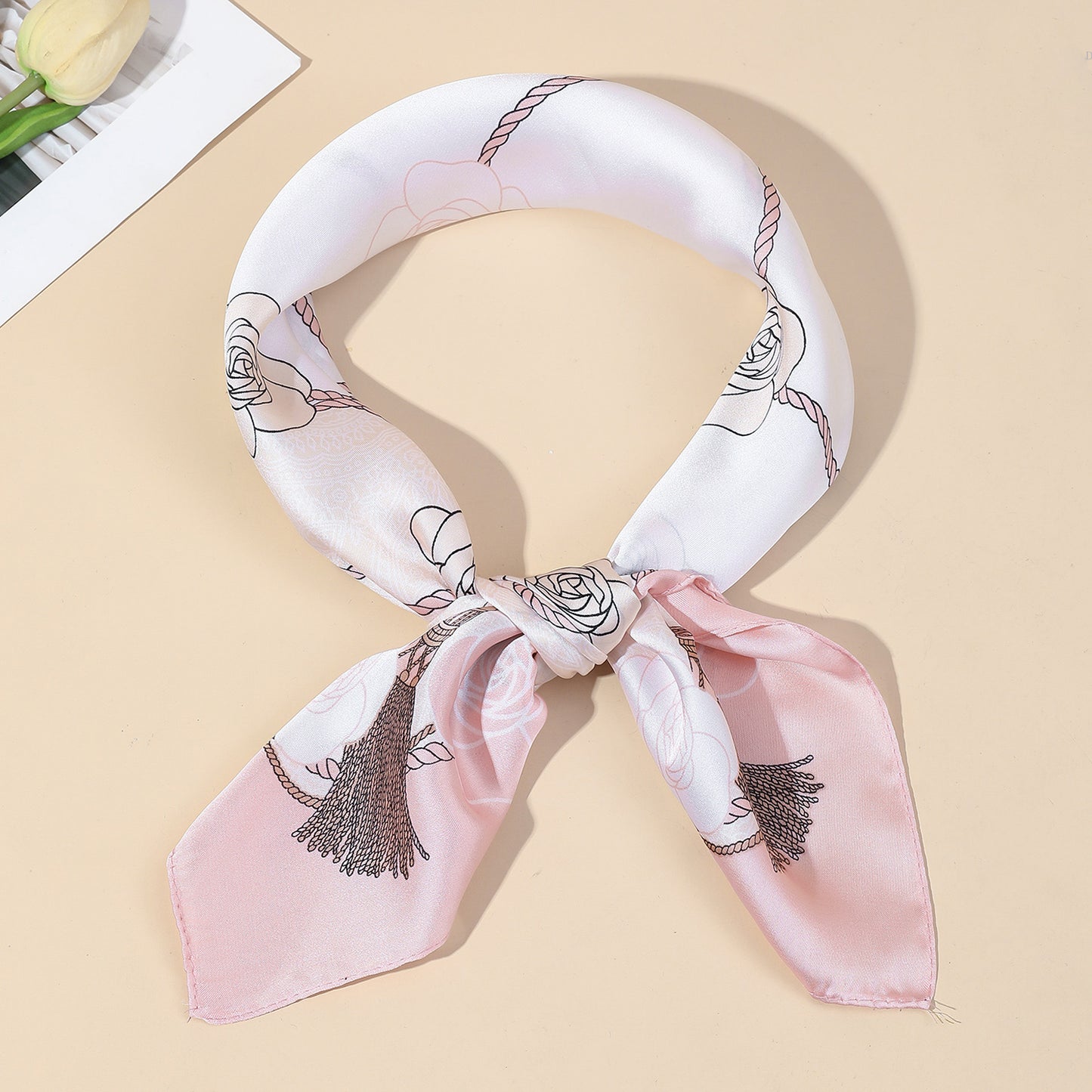 Rose Rope Pattern Square Scarf