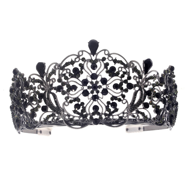 Elegant Crystal Embellished Crown Tiara