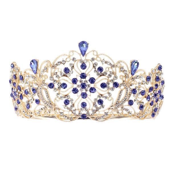 Elegant Crystal Embellished Crown Tiara