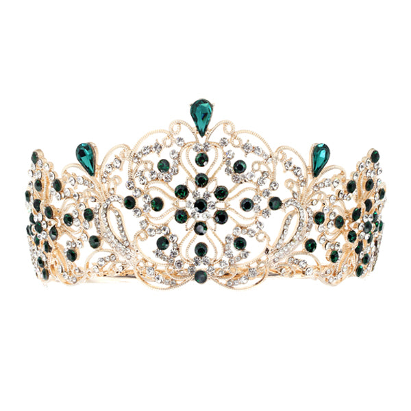 Elegant Crystal Embellished Crown Tiara