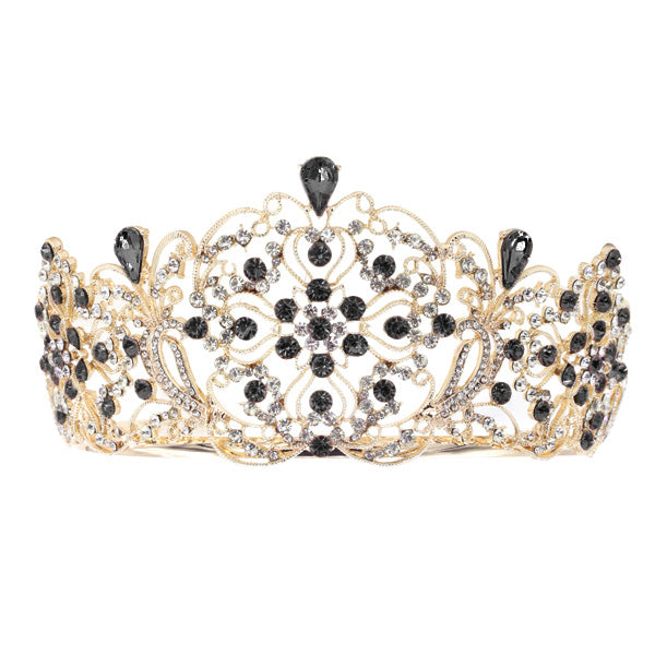 Elegant Crystal Embellished Crown Tiara