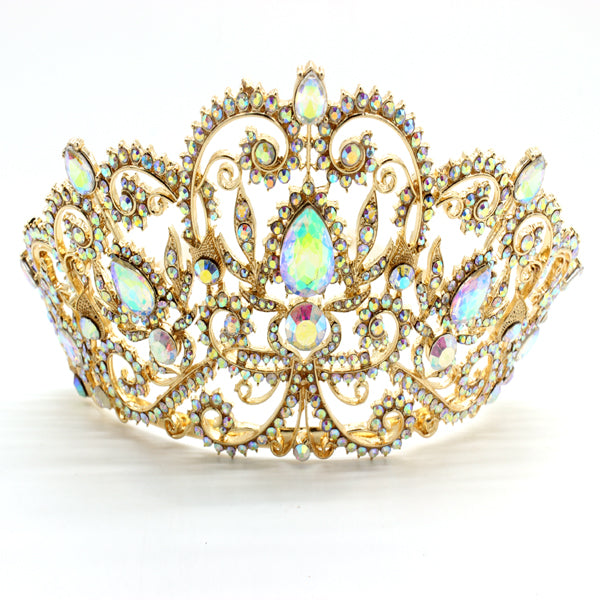 Elegant Rhinestone Embellished Royal Tiara Crown