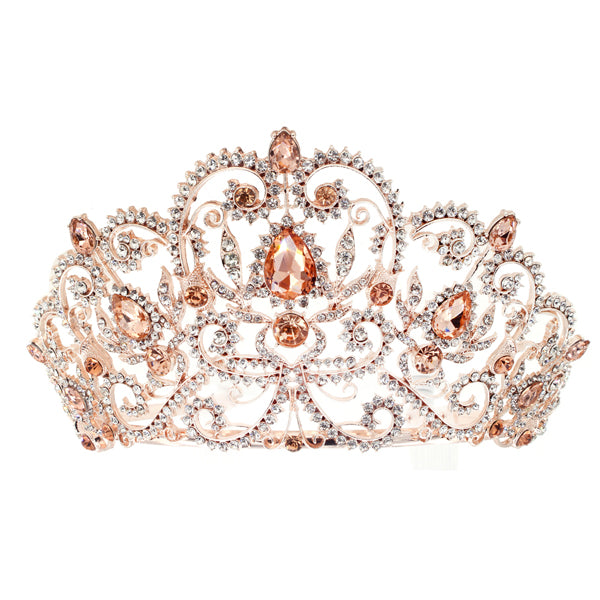 Elegant Rhinestone Embellished Royal Tiara Crown