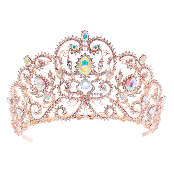 Elegant Rhinestone Embellished Royal Tiara Crown