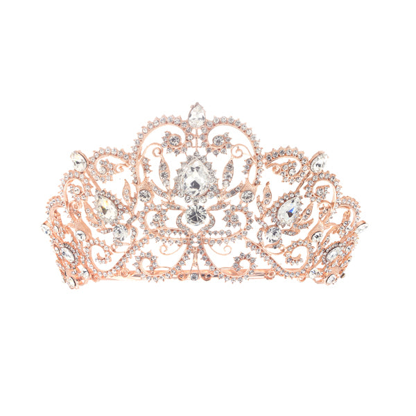Elegant Rhinestone Embellished Royal Tiara Crown