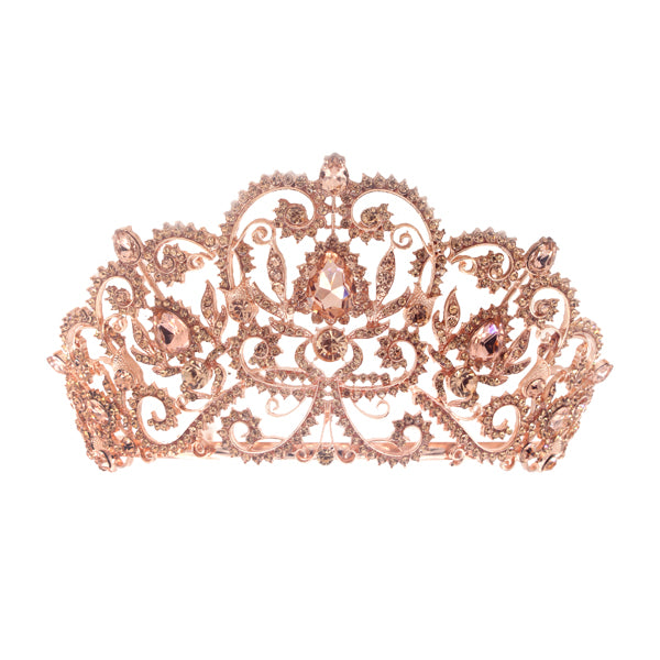 Elegant Rhinestone Embellished Royal Tiara Crown