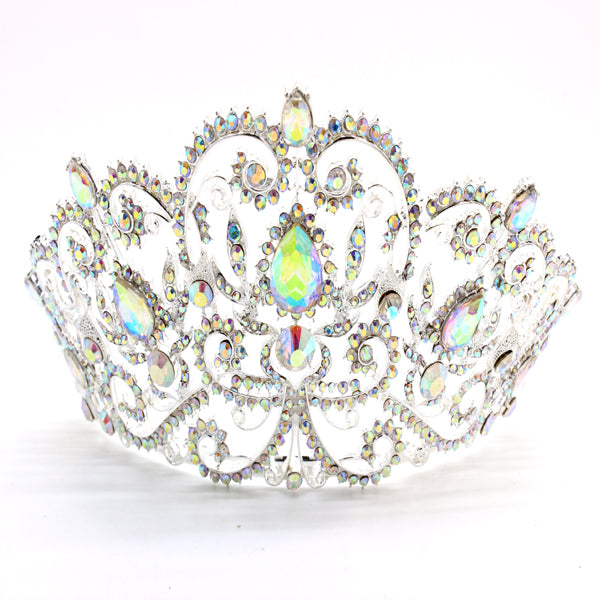 Elegant Rhinestone Embellished Royal Tiara Crown