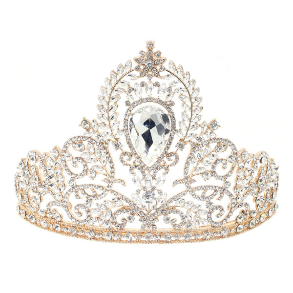 Elegant Crystal Tiara with Ornate Design