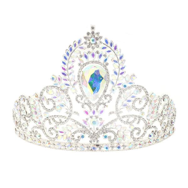 Elegant Crystal Tiara with Ornate Design