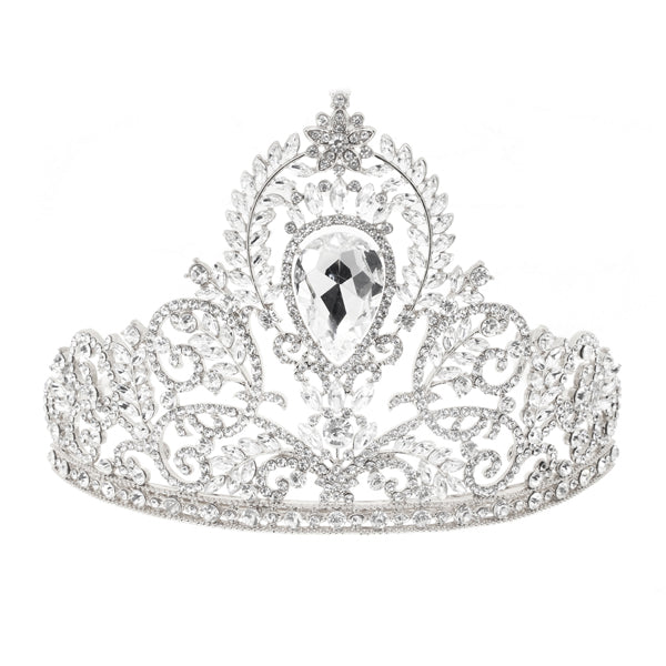 Elegant Crystal Tiara with Ornate Design
