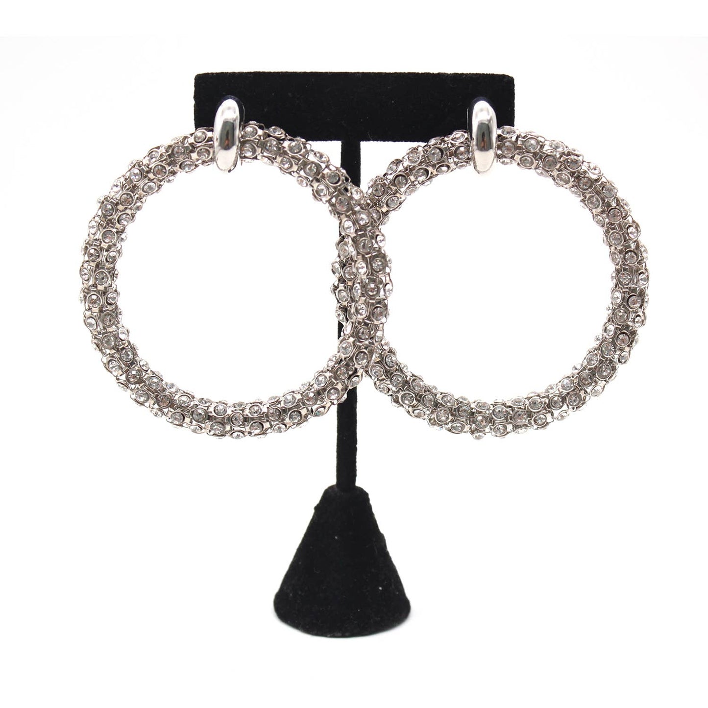 Bold Rhinestone Hoop Earrings