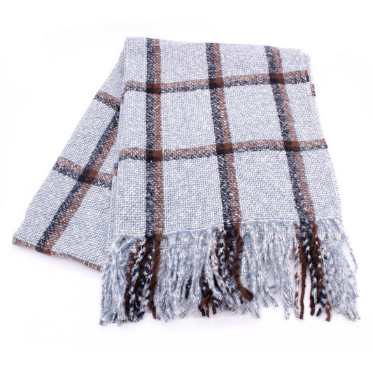 SIMPLE PLAID FRINGE SCARF