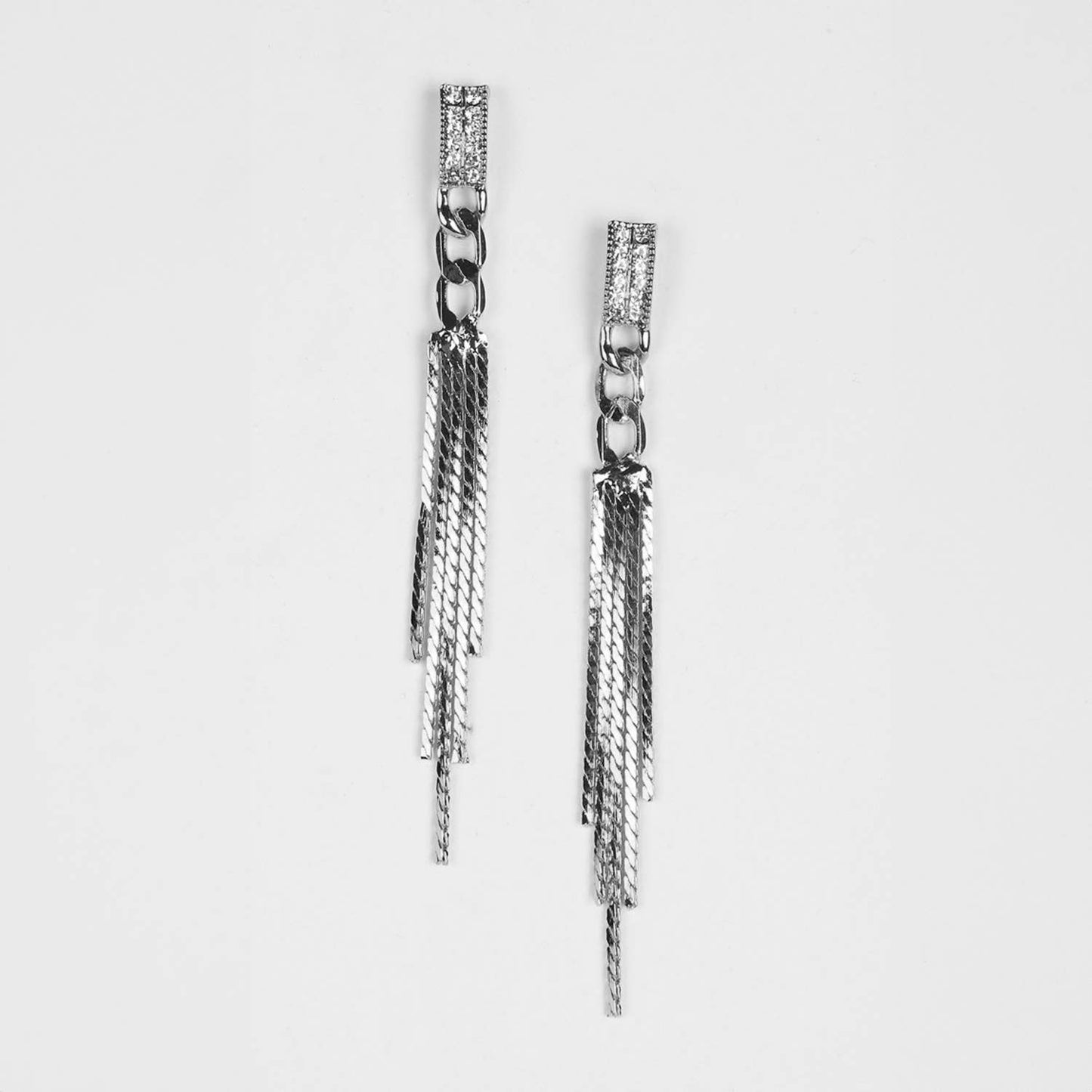 Rhinestone Chain Dangle Earrings
