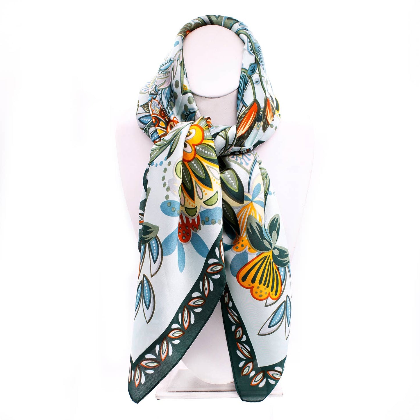 VIBRANT TROPICAL GARDEN SILK SCARF
