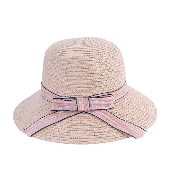 COQUETTE STRAW HAT W/ PINK BOW