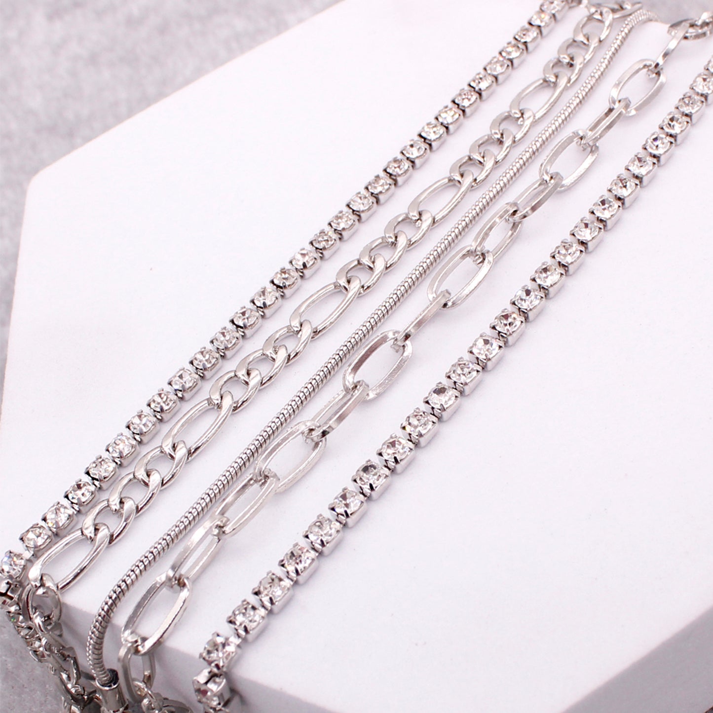 TENNIS AND CHAIN BRACELET SET