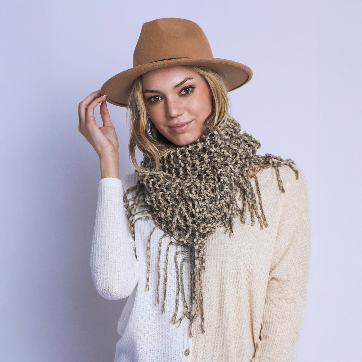 AUTUMN INFINITY KNITTED SCARF